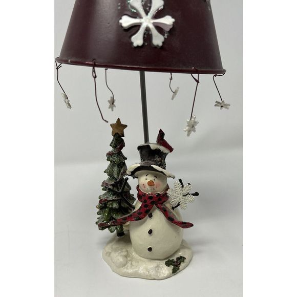 Set Of 2 Adorable Christmas Tea light Holder Snowman Figure And Puppy Family - Picture 4 of 7